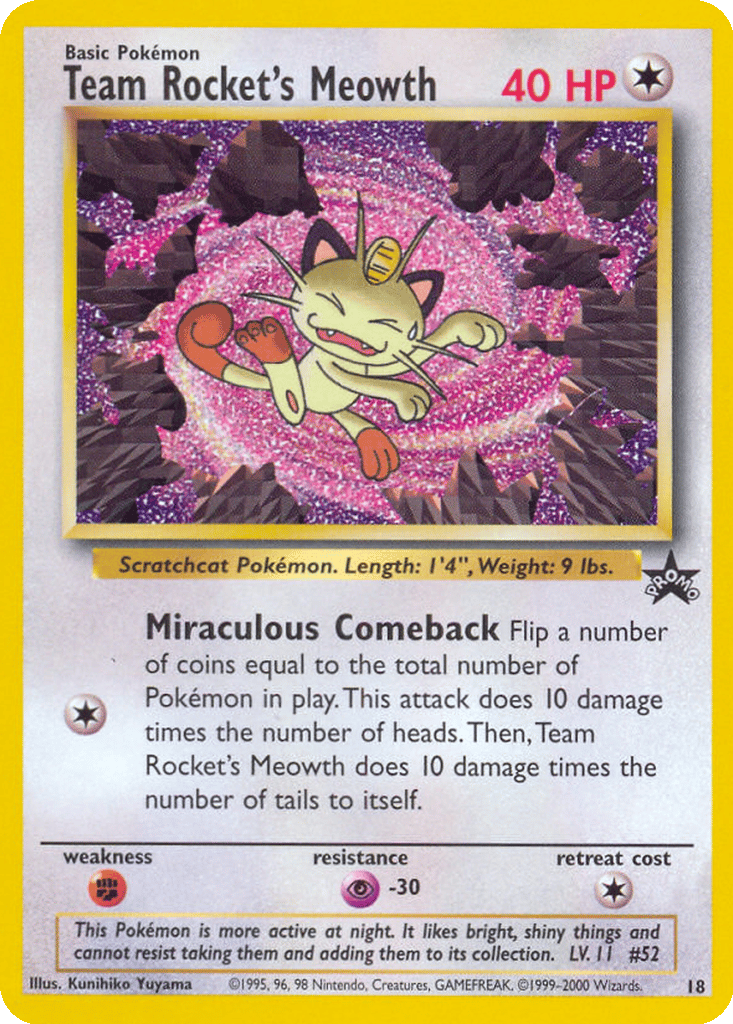 Team Rocket's Meowth card
