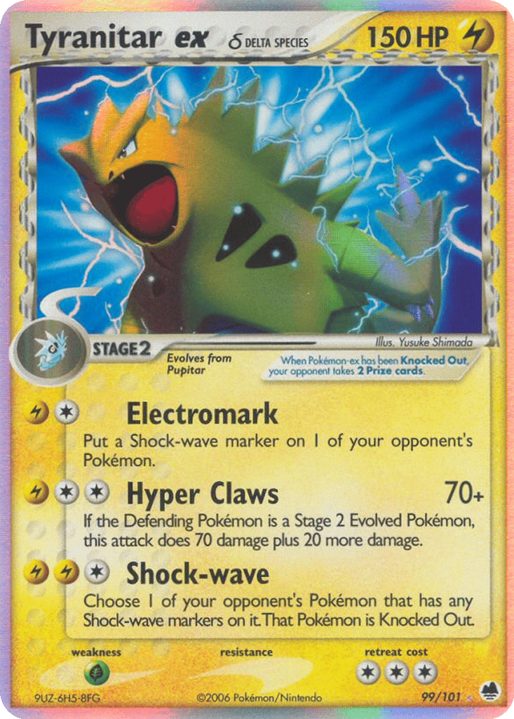 Tyranitar ex δ card