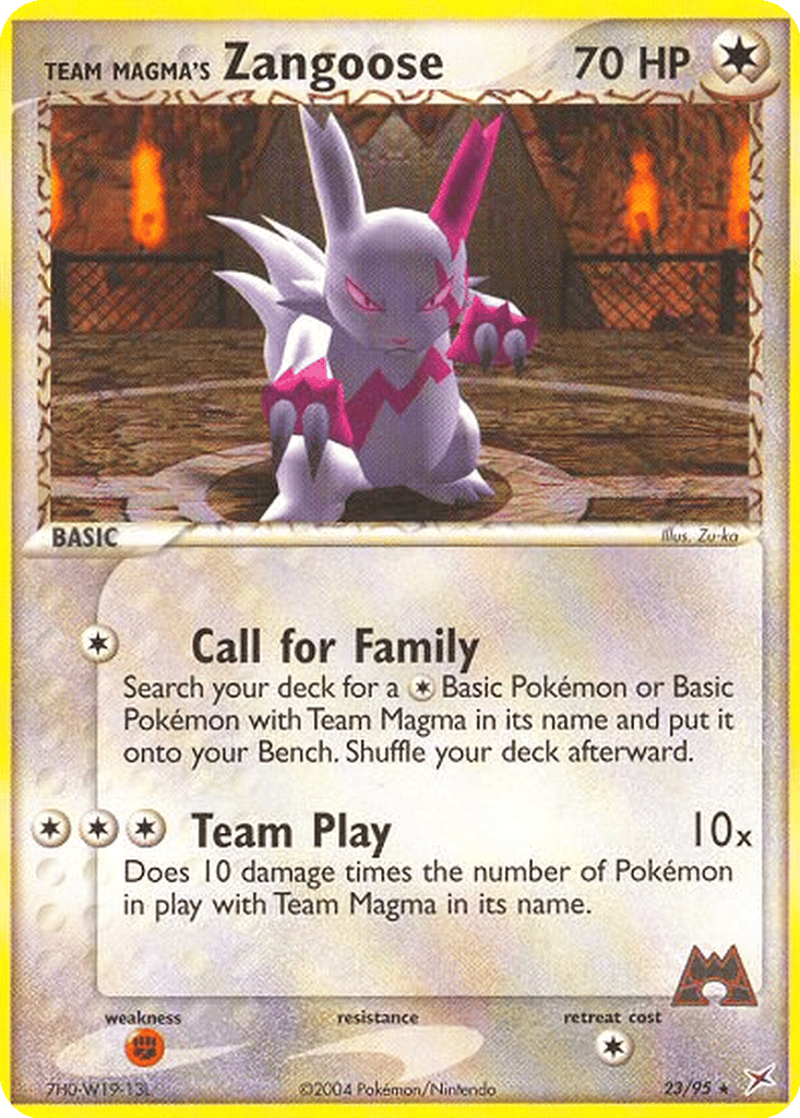 Team Magma's Zangoose card