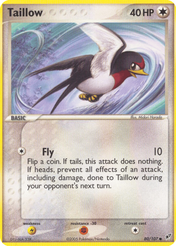 taillow pokemon card 133/185 Reverse Holo Common Pokmon Colorless Rarity Taillow & Swellow Pokemon Advanced