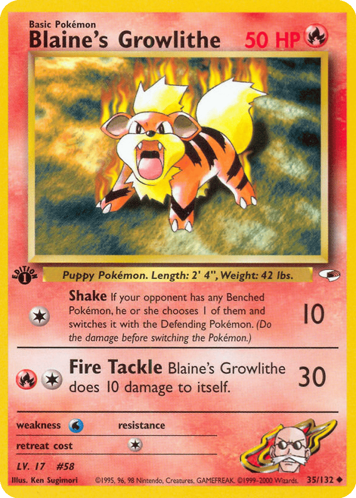 Blaine's Growlithe card