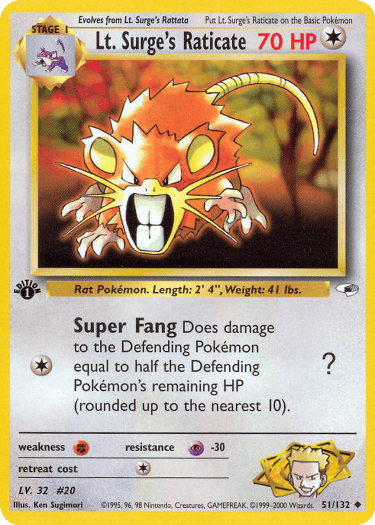 Lt. Surge's Raticate card