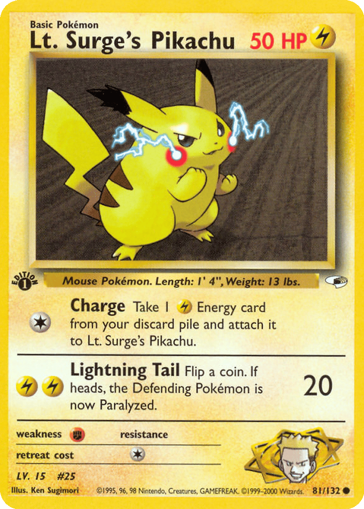 Lt. Surge's Pikachu card