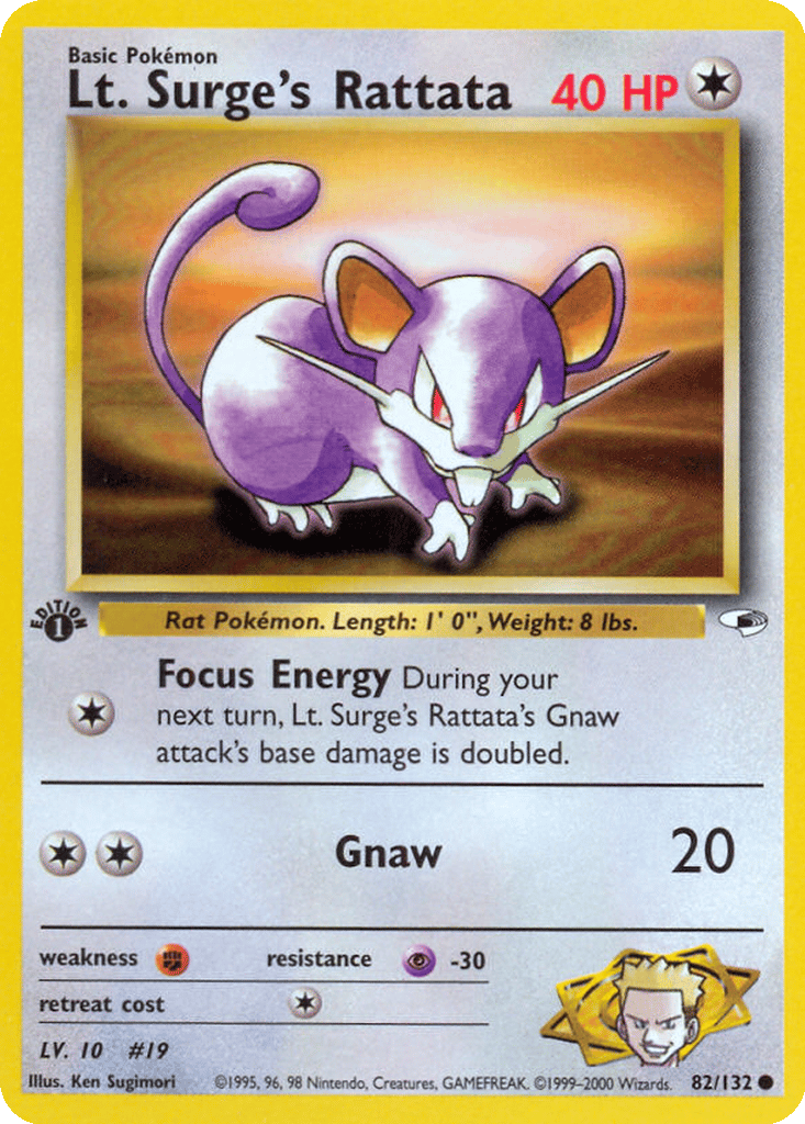Lt. Surge's Rattata card
