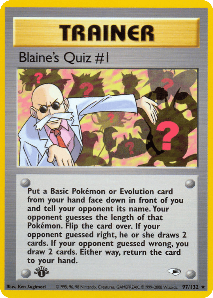 Blaine's Quiz #1 card