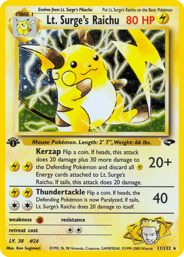 Lt. Surge's Raichu card