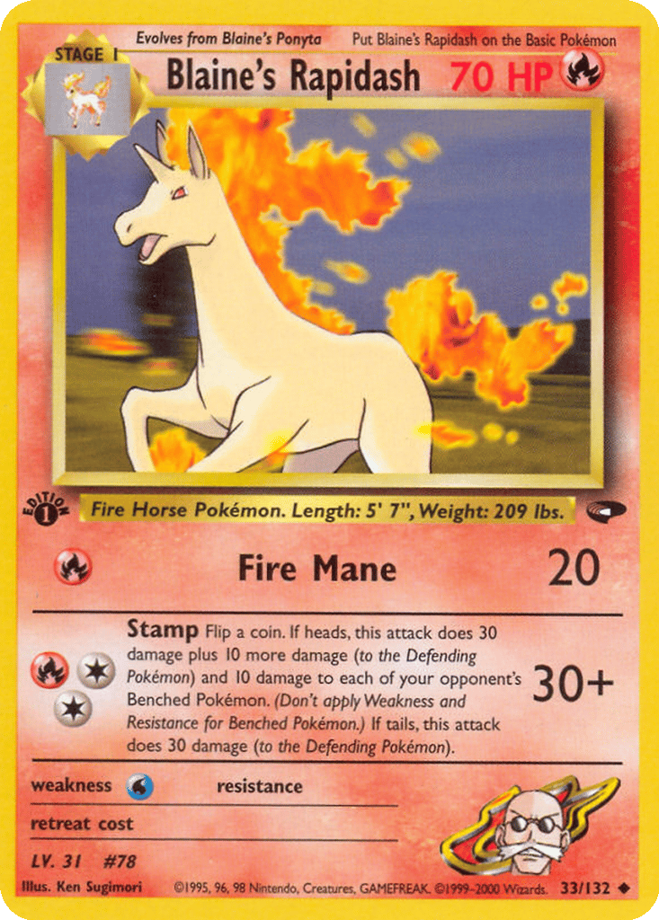 Blaine's Rapidash card