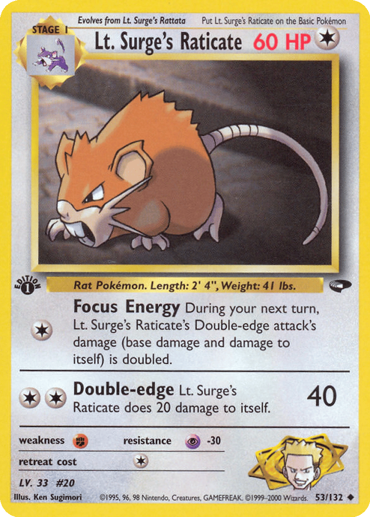 Lt. Surge's Raticate card