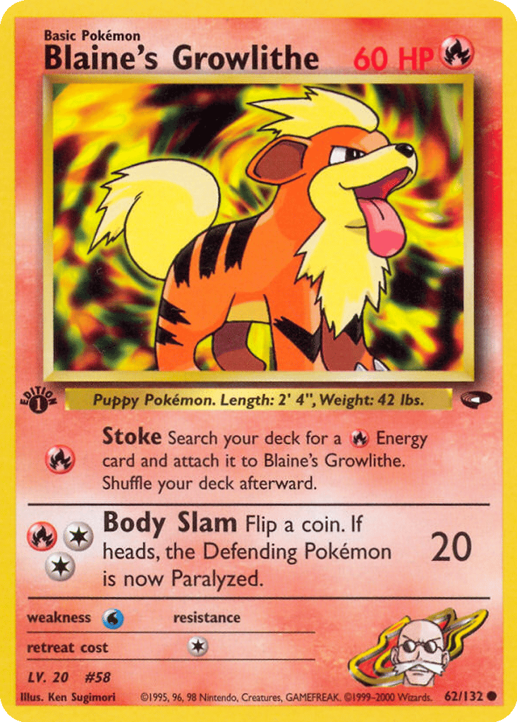 Blaine's Growlithe card