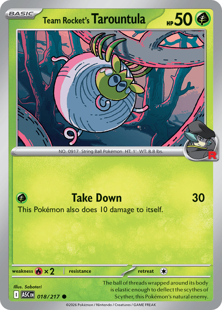 Team Rocket's Tarountula card
