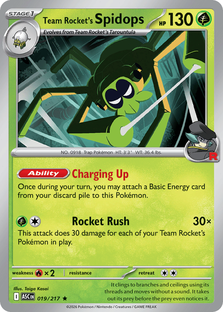 Team Rocket's Spidops card