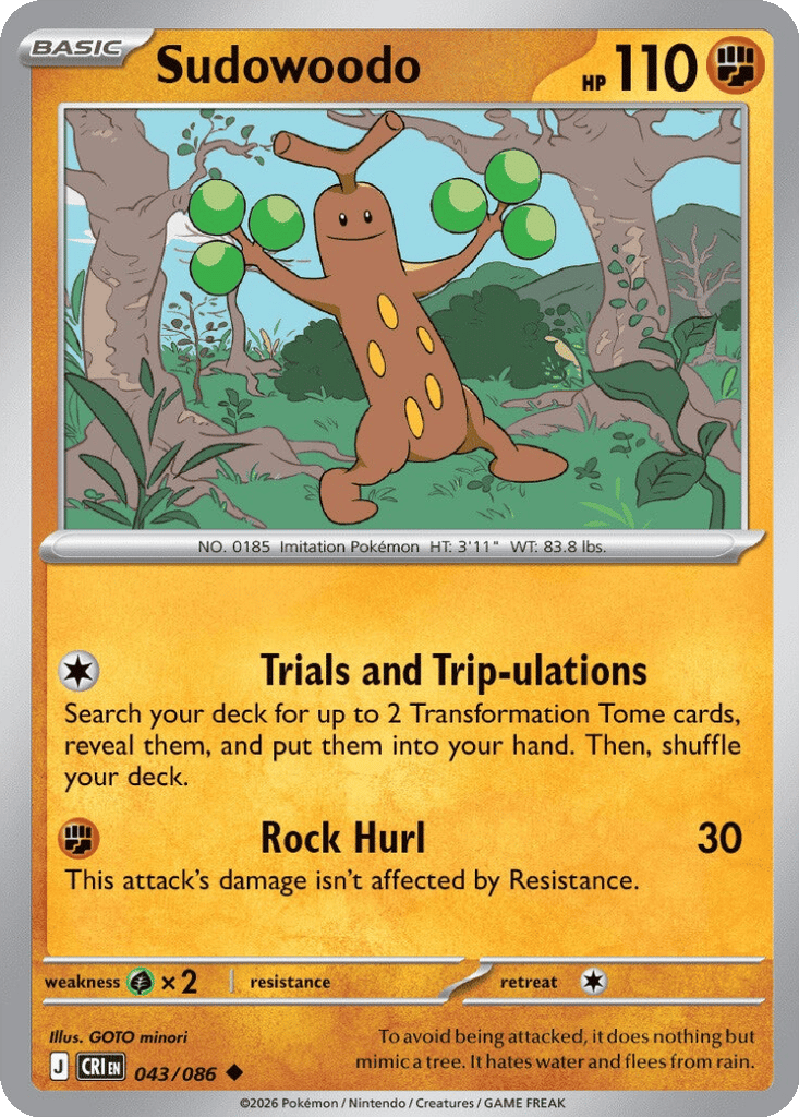 Sudowoodo card