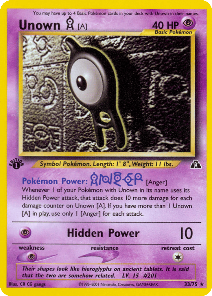 Unown [A] card