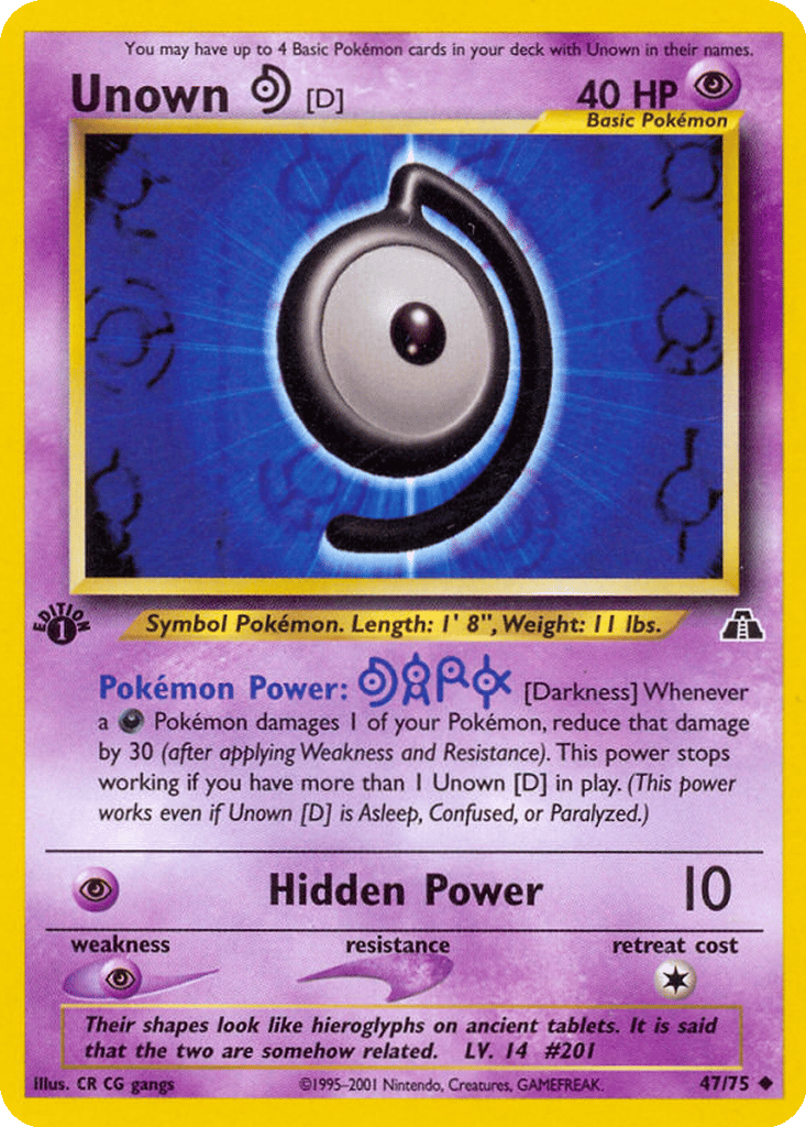 Unown [D] card