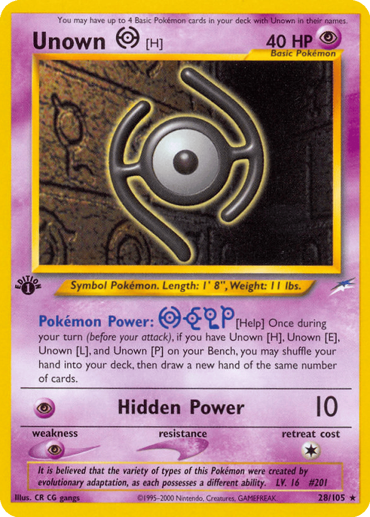 Unown [H] card