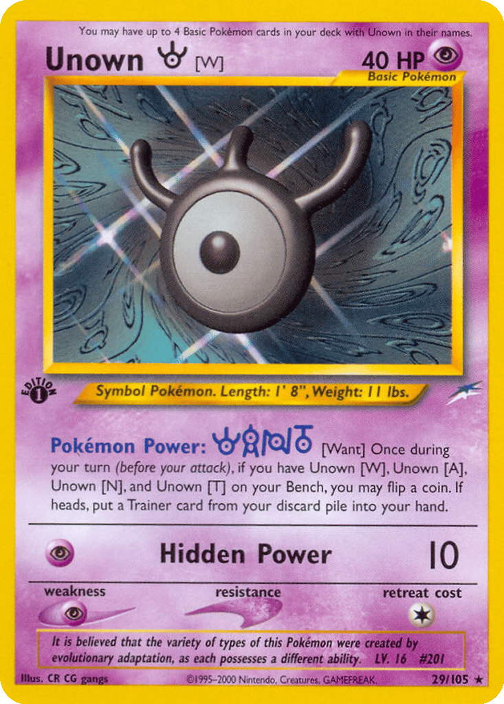Unown [W] card