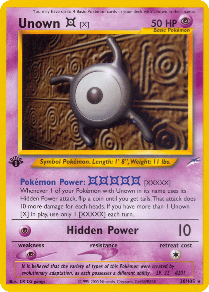 Unown [X] card