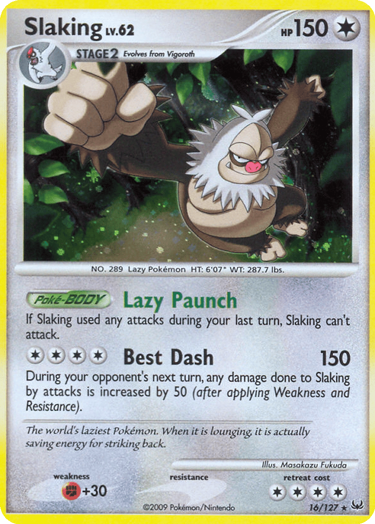 Slaking card