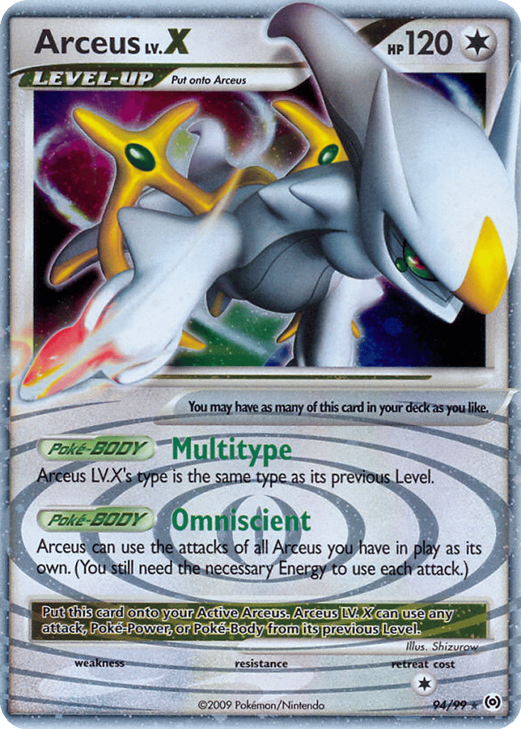 Arceus LV.X card