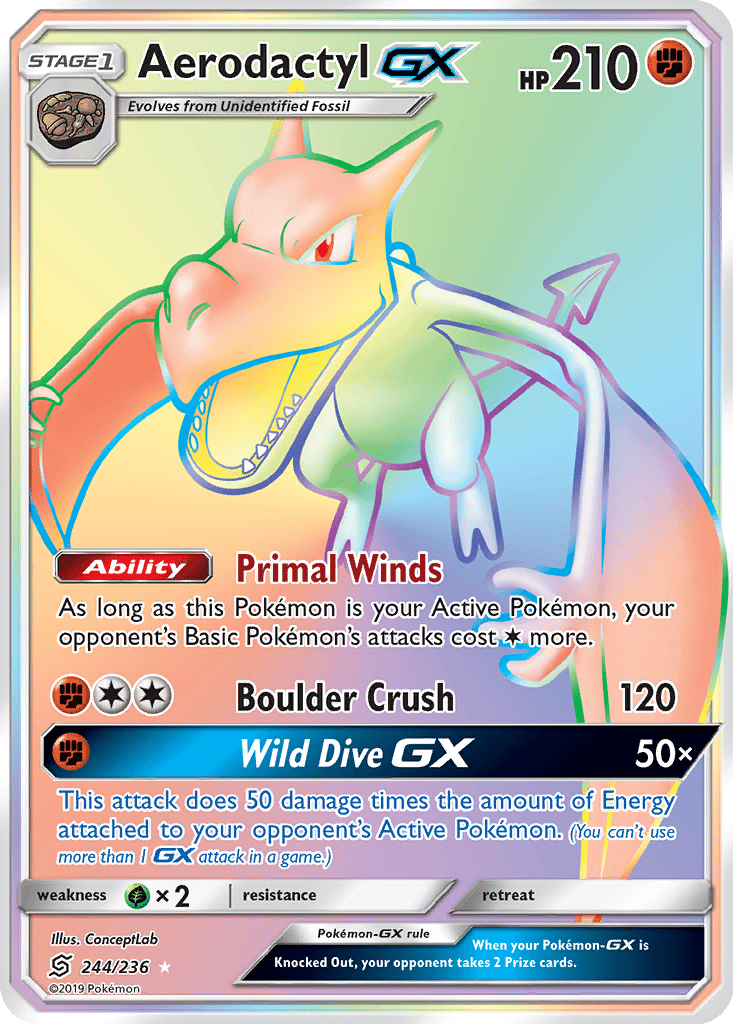 Aerodactyl GX card