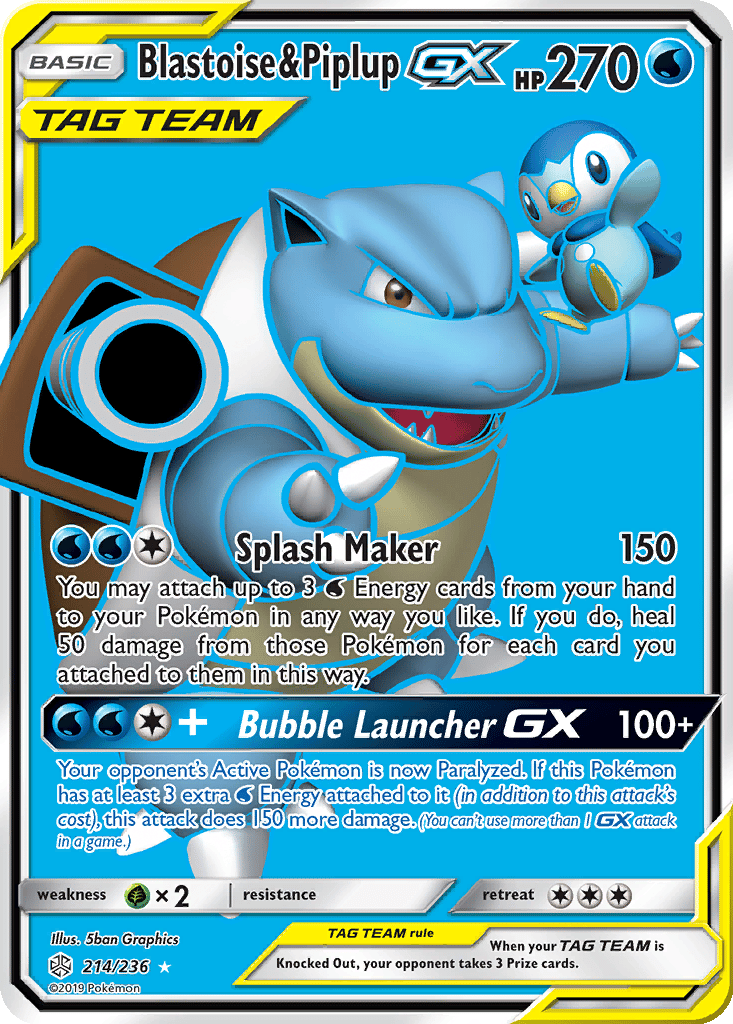Blastoise & Piplup GX card