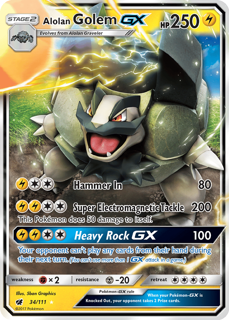 Alolan Golem GX card