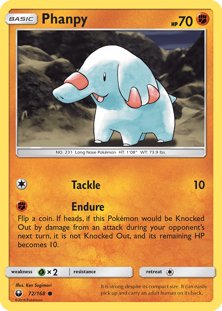 phanpy pokemon card value Basic Phanpy HP 80 Headbutt Attack Rarity Green Pokmon Card