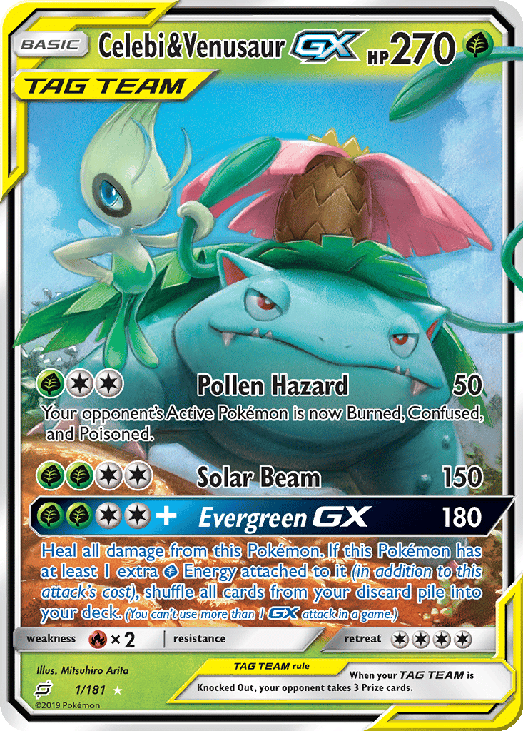 Celebi & Venusaur GX card