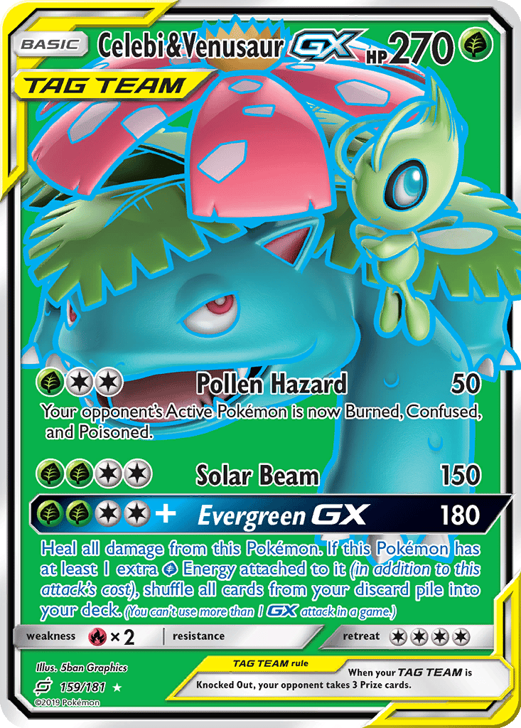 Celebi & Venusaur GX card