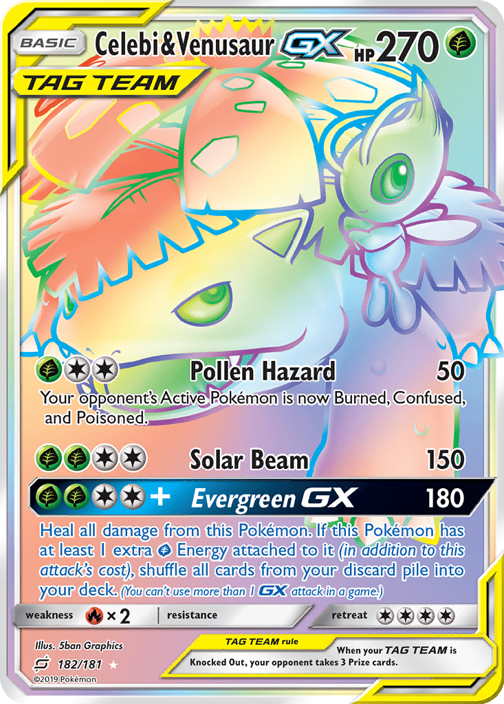 Celebi & Venusaur GX card