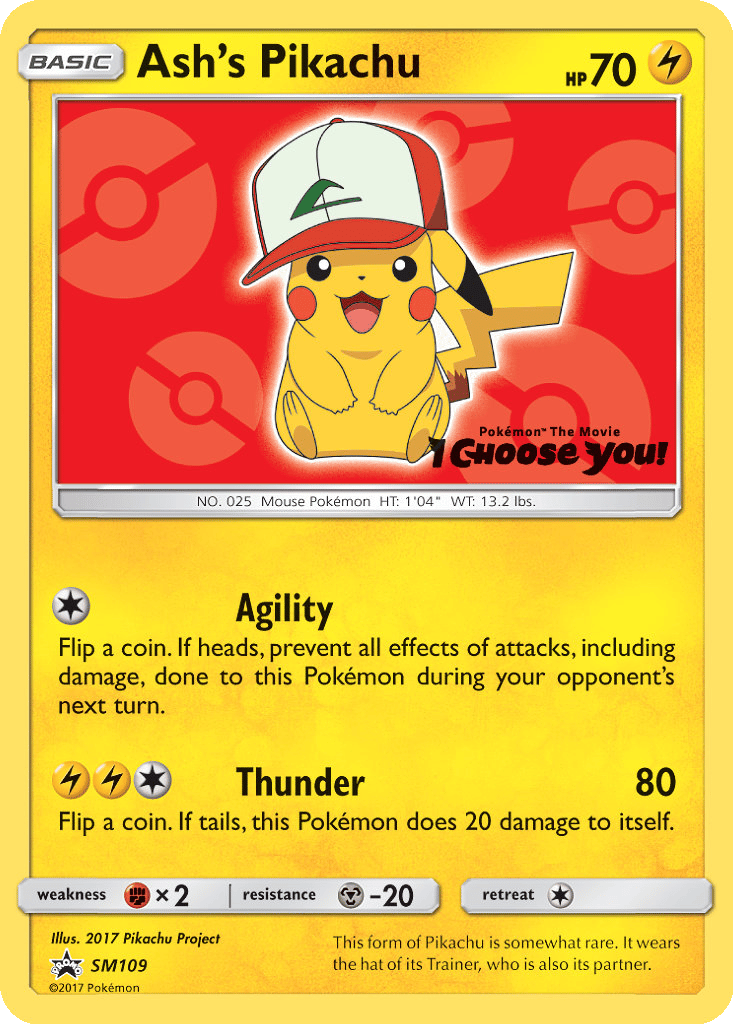Ash's Pikachu card