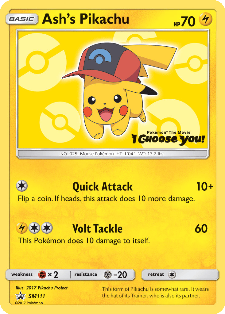 Ash's Pikachu card