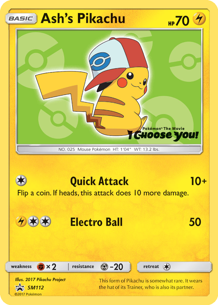 Ash's Pikachu card