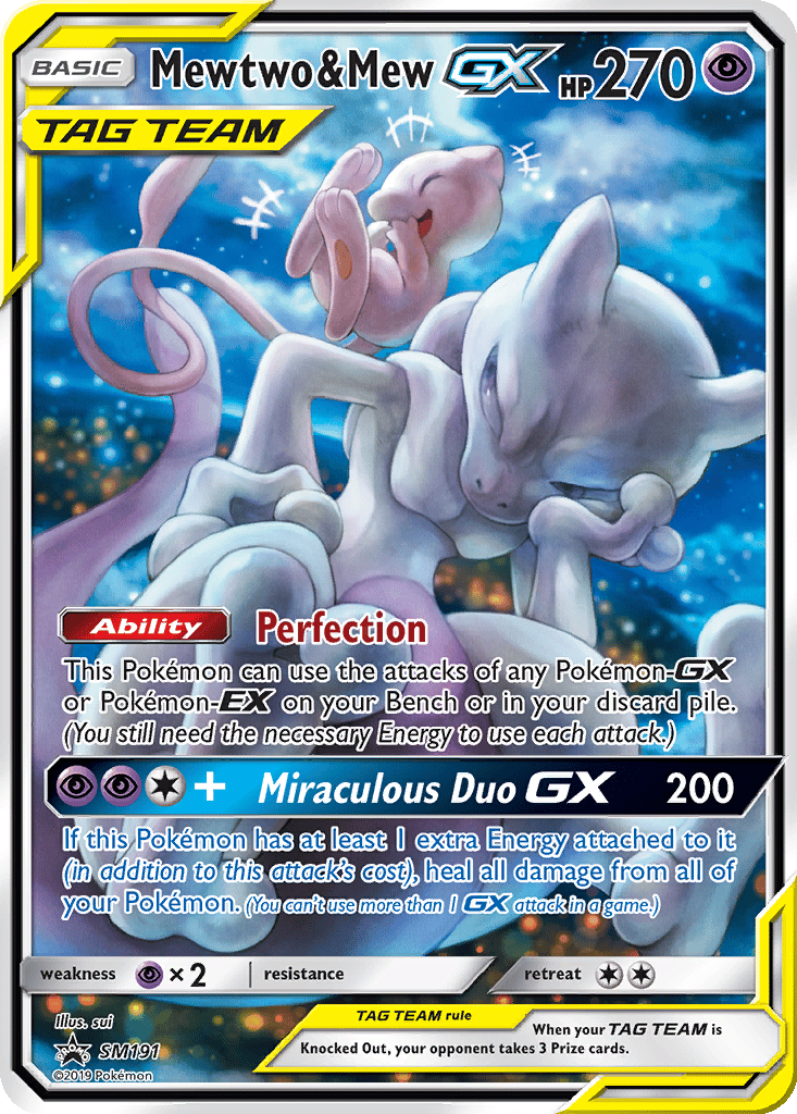 Mewtwo & Mew GX card
