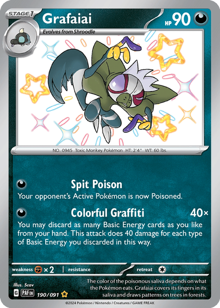 grafaiai pokemon card value POKMON CARD GAME sv4a 298/190 S Grafaiai