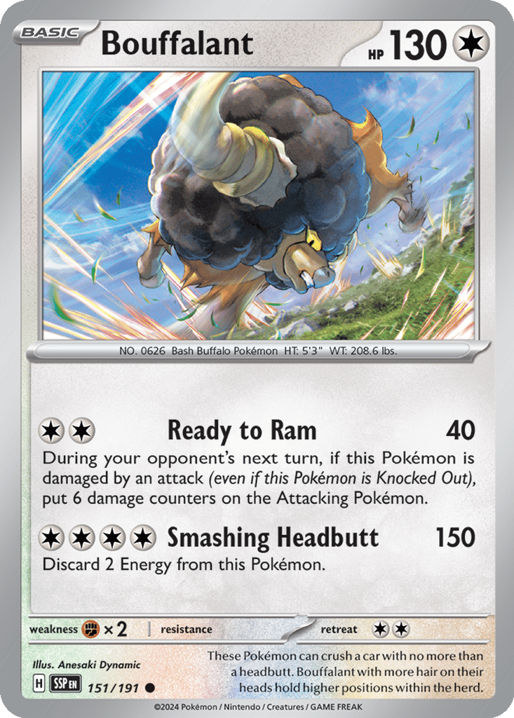 bouffalant pokemon card value Reverse - Legendary Treasures Pokmon 107/113 [3] Head Charge (120) This Pokemon also does 30 damage to itself Pokemon  Bouffalant ex -