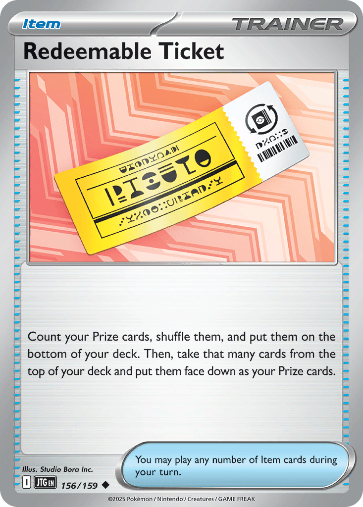 Redeemable Ticket card