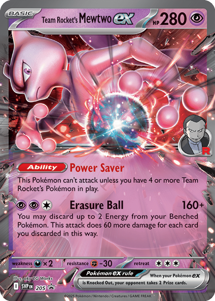 Team Rocket's Mewtwo ex card