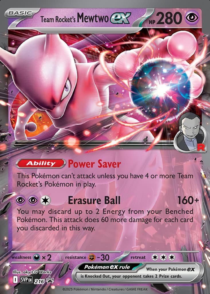 Team Rocket's Mewtwo ex card