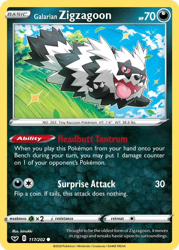 Galarian Zigzagoon card
