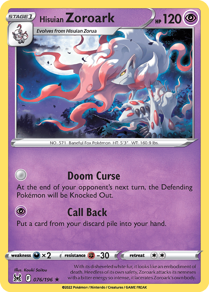 Hisuian Zoroark card