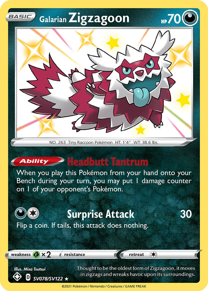 Galarian Zigzagoon card
