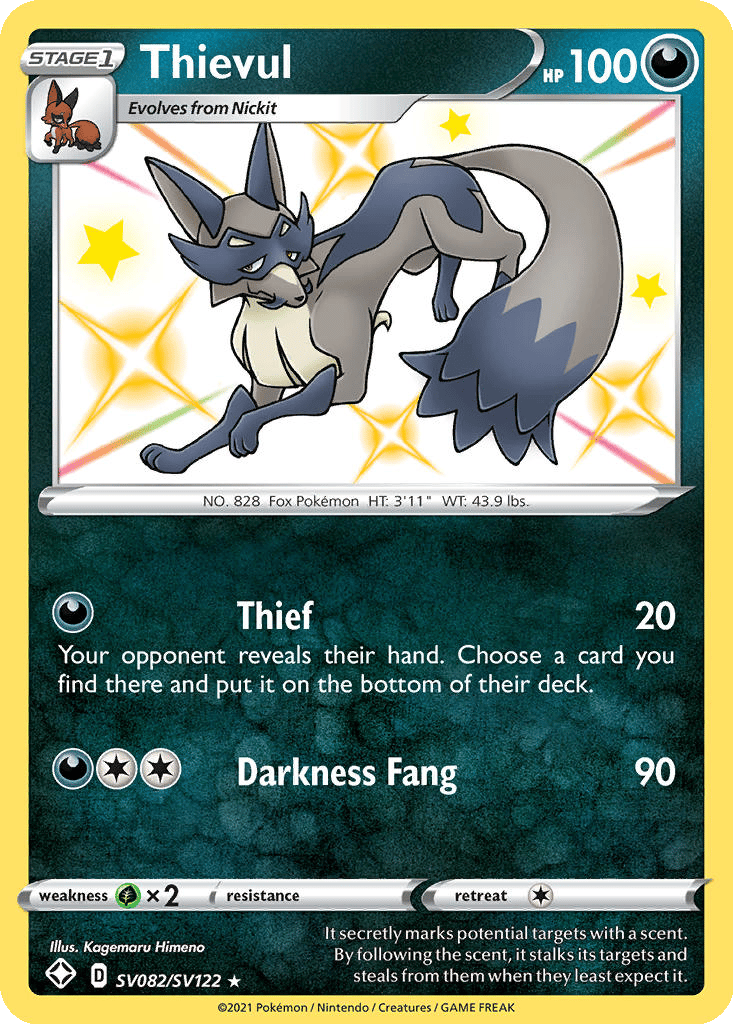 thievul pokemon card value Darkness / 100 / Stage 1 Attack 1 Thievul - ME01: Mega Evolution