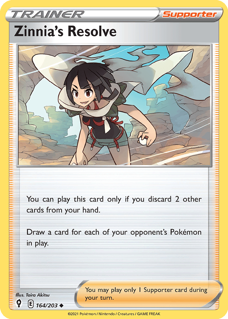 Zinnia's Resolve card
