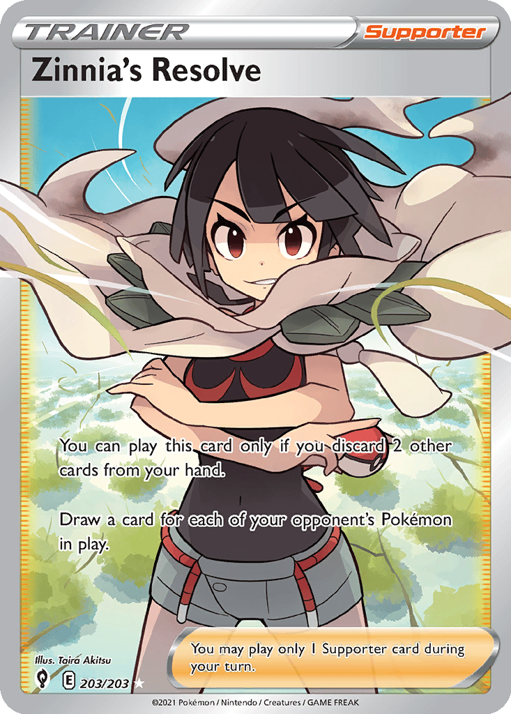 Zinnia's Resolve card