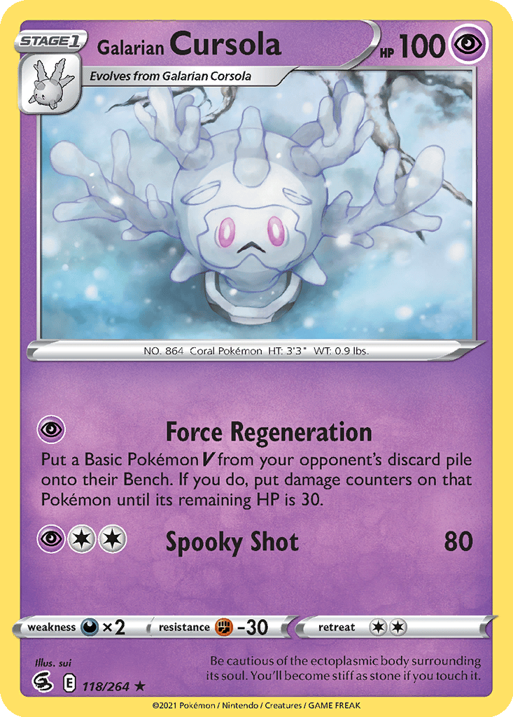 galarian corsola pokemon card Cursola LP Pokemon Galarian Corsola -