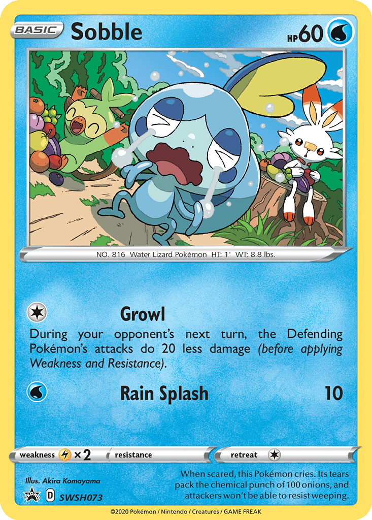 sobble pokemon card value Sobble 054/202 Holo Rare Exclusive Promo Sword & Shield Pokemon Card
