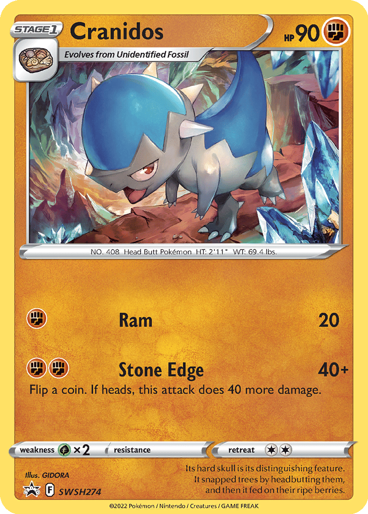 cranidos pokemon card TCG - s10D - 035/067 (U) Evolves from Cranidos Type Cranidos